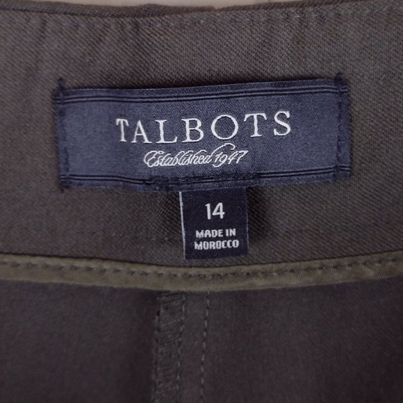Talbots Classic Side Zip Pants Olive Green - Picture 2 of 6